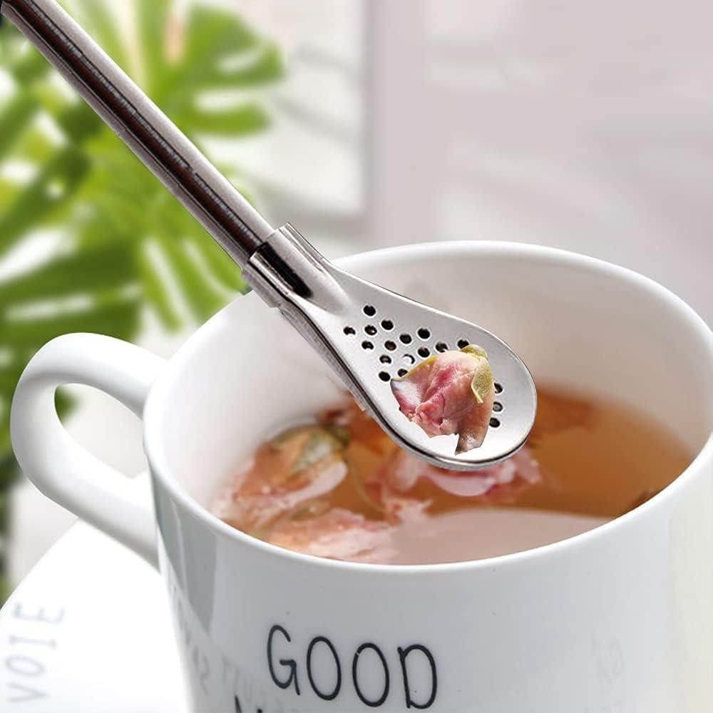 2 in 1 Stainless Steel Drinking Spoon Straws